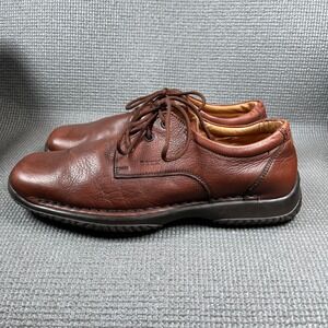 Geox Respira Oxford Dress Shoes Mens Size 11 Brown Full Grain Leather Lace Up